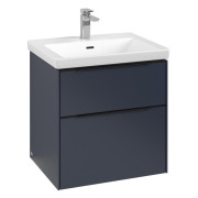 Тумба під раковину Villeroy & Boch Subway 3.0 57,2х57,6 см ДСП/алюміній морський синій/чорний вулкан C578L1VQ