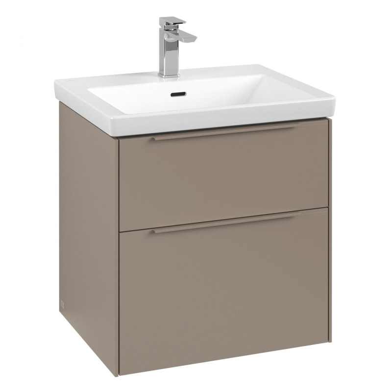 Тумба під раковину Villeroy & Boch Subway 3.0 57,2х57,6 см ДСП/алюміній тауп/монохром C578L2VM