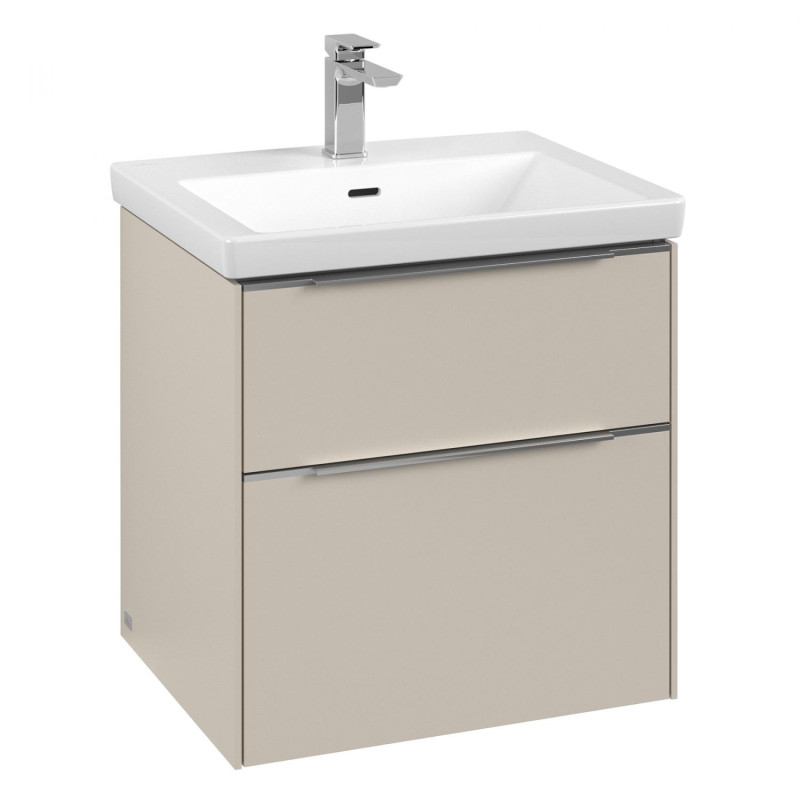 Тумба под раковину Villeroy & Boch Subway 3.0 57,2х57,6 см ДСП/алюминий серый кашемир C578L0VN