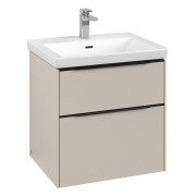 Тумба під раковину Villeroy & Boch Subway 3.0 57,2х57,6 см ДСП/алюміній сірий кашемір/чорний вулкан C578L1VN