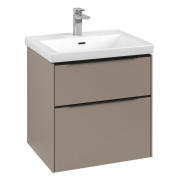 Тумба под раковину Villeroy & Boch Subway 3.0 57,2х57,6 см ДСП/алюминий тауп/черный вулкан C578L1VM
