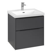 Тумба под раковину Villeroy & Boch Subway 3.0 57,2х57,6 см ДСП/алюминий графит/черный вулкан C578L1VR