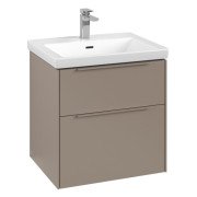 Тумба под раковину Villeroy & Boch Subway 3.0 57,2х57,6 см ДСП/алюминий тауп/монохром C578L2VM