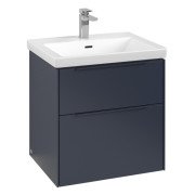 Тумба під раковину Villeroy & Boch Subway 3.0 57,2х57,6 см ДСП/алюміній морський синій/монохром C578L2VQ