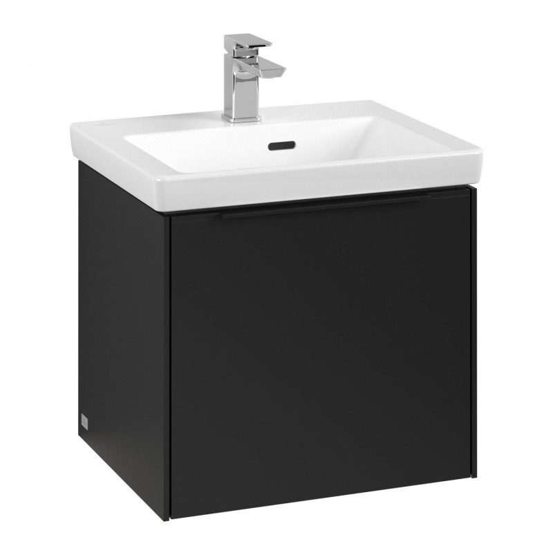 Тумба под раковину Villeroy & Boch Subway 3.0 47,3х42,9 см ДСП/алюминий черный вулкан/черный вулкан C580L1VL