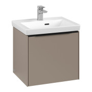 Тумба під раковину Villeroy & Boch Subway 3.0 47,3х42,9 см ДСП/алюміній тауп/чорний вулкан C580L1VM