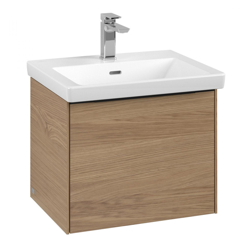 Тумба под раковину Villeroy & Boch Subway 3.0 52,3х42,9 см ДСП/алюминий дуб северный/черный вулкан C579L1VJ