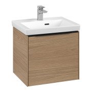 Тумба под раковину Villeroy & Boch Subway 3.0 47,3х42,9 см ДСП/алюминий дуб северный/черный вулкан C580L1VJ