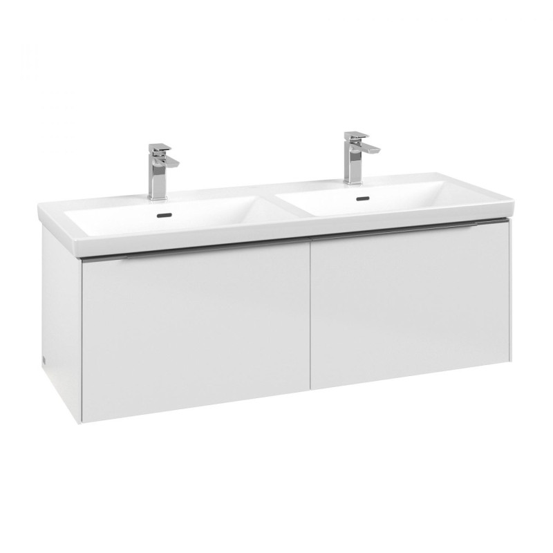 Тумба под раковину Villeroy & Boch Subway 3.0 127,2х42,9 см ДСП/алюминий бриллиантовый белый C56700VE