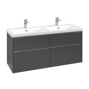 Тумба под раковину Villeroy & Boch Subway 3.0 127,2х57,6 см ДСП/алюминий графит C56800VR