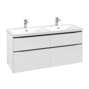 Тумба под раковину Villeroy & Boch Subway 3.0 127,2х57,6 см ДСП/алюминий бриллиантовый белый/черный вулкан C56801VE