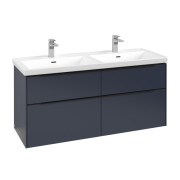 Тумба під раковину Villeroy & Boch Subway 3.0 127,2х57,6 см ДСП/алюміній морський синій/чорний вулкан C56801VQ