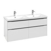 Тумба под раковину Villeroy & Boch Subway 3.0 127,2х57,6 см ДСП/алюминий чистый белый/черный вулкан C56801VF