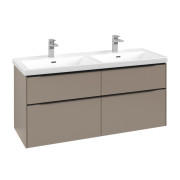 Тумба під раковину Villeroy & Boch Subway 3.0 127,2х57,6 см ДСП/алюміній тауп/чорний вулкан C56801VM
