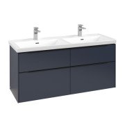 Тумба під раковину Villeroy & Boch Subway 3.0 127,2х57,6 см ДСП/алюміній морський синій/чорний вулкан C56801VQ