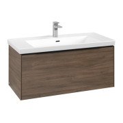 Тумба под раковину Villeroy & Boch Subway 3.0 97,3х42,9 см ДСП/алюминий дуб аризона/черный вулкан C56901VH