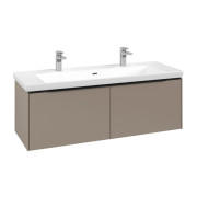 Тумба под раковину Villeroy & Boch Subway 3.0 127,2х42,9 см ДСП/алюминий тауп/черный вулкан C60101VM