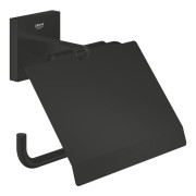 Держатель для туалетной бумаги Grohe QuickFix Start Cube с крышкой металл черный матовый 411022430