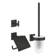Набір аксесуарів для ванної кімнати Grohe QuickFix Start Cube 3 в 1 чорний матовий 411232430
