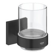 Стакан для зубных щеток Grohe QuickFix Start Cube с держателем черный матовый 410972430