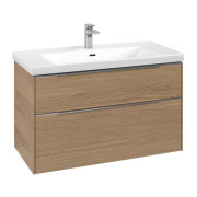 Тумба під раковину Villeroy & Boch Subway 3.0 97,3х57,6 см ДСП/алюміній дуб північний C57000VJ
