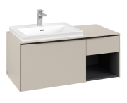 Тумба под раковину Villeroy & Boch Subway 3.0 100х42,3 см ДСП/алюминий серый кашемир/черный вулкан C57201VN