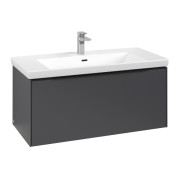 Тумба під раковину Villeroy & Boch Subway 3.0 97,3х42,9 см ДСП/алюміній графіт/чорний вулкан C56901VR