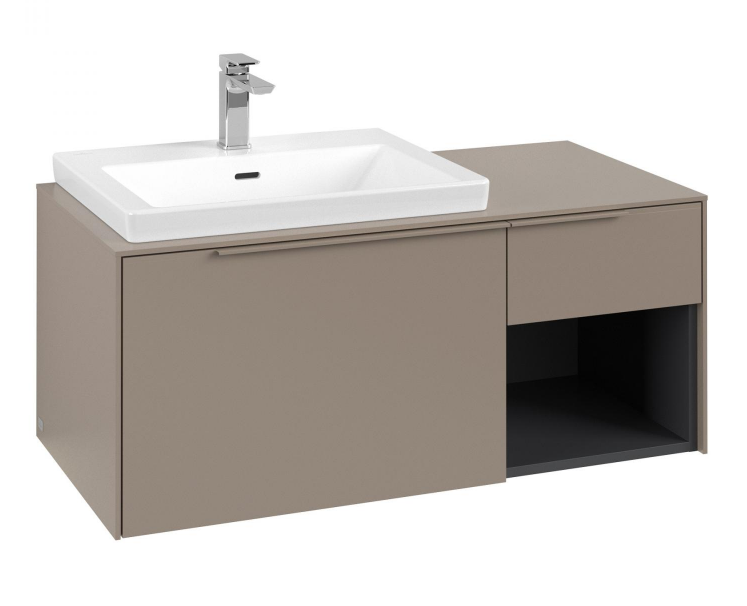 Тумба под раковину Villeroy & Boch Subway 3.0 100х42,3 см ДСП/алюминий тауп/монохром C57202VM