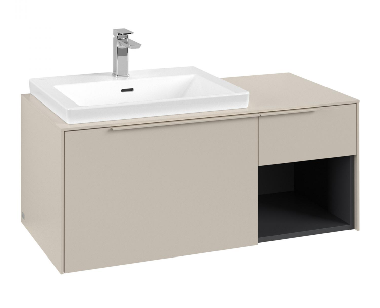 Тумба под раковину Villeroy & Boch Subway 3.0 100х42,3 см ДСП/алюминий серый кашемир/монохром C57202VN