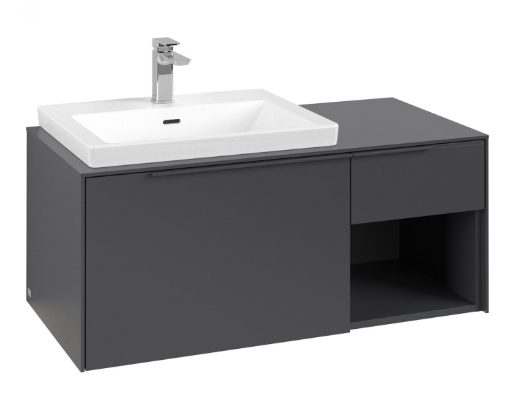 Тумба під раковину Villeroy & Boch Subway 3.0 100х42,3 см ДСП/алюміній графіт/монохром C57202VR