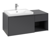 Тумба под раковину Villeroy & Boch Subway 3.0 100х42,3 см ДСП/алюминий графит/монохром C57202VR