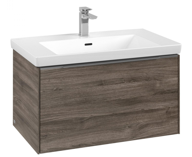 Тумба под раковину Villeroy & Boch Subway 3.0 77,2х42,9 см ДСП/алюминий дуб каменный C57300RK