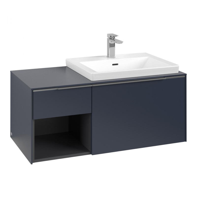 Тумба под раковину Villeroy & Boch Subway 3.0 100х42,3 см ДСП/алюминий морской синий C57100VQ