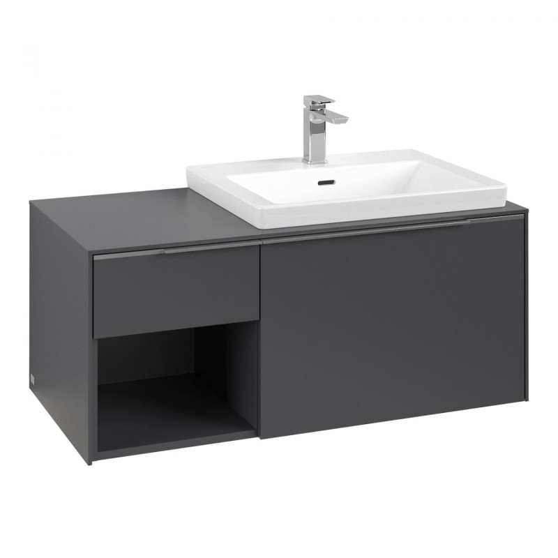 Тумба под раковину Villeroy & Boch Subway 3.0 100х42,3 см ДСП/алюминий графит C57100VR