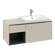 Тумба под раковину Villeroy & Boch Subway 3.0 100х42,3 см ДСП/алюминий серый кашемир/черный вулкан C57101VN