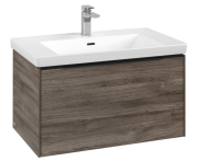 Тумба под раковину Villeroy & Boch Subway 3.0 77,2х42,9 см ДСП/алюминий дуб каменный/черный вулкан C57301RK