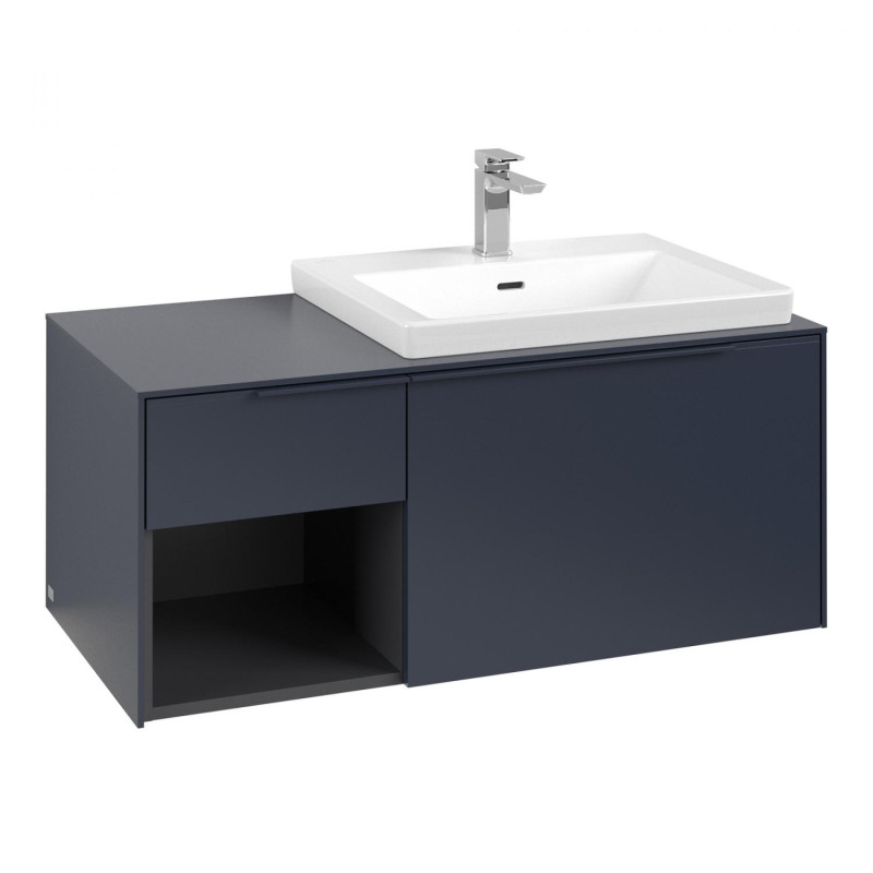 Тумба під раковину Villeroy & Boch Subway 3.0 100х42,3 см ДСП/алюміній синій морський/монохром C57102VQ