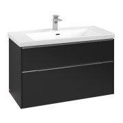 Тумба под раковину Villeroy & Boch Subway 3.0 97,3х57,6 см ДСП/алюминий черный вулкан C57000VL