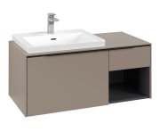 Тумба под раковину Villeroy & Boch Subway 3.0 100х42,3 см ДСП/алюминий тауп/черный вулкан C57201VM