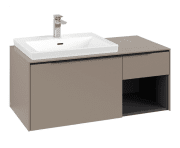 Тумба під раковину Villeroy & Boch Subway 3.0 100х42,3 см ДСП/алюміній тауп/чорний вулкан C57201VM