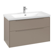 Тумба под раковину Villeroy & Boch Subway 3.0 97,3х57,6 см ДСП/алюминий тауп/монохром C57002VM