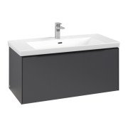 Тумба под раковину Villeroy & Boch Subway 3.0 97,3х42,9 см ДСП/алюминий графит/черный вулкан C56901VR