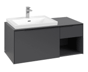 Тумба під раковину Villeroy & Boch Subway 3.0 100х42,3 см ДСП/алюміній графіт/чорний вулкан C57201VR