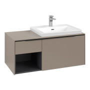 Тумба под раковину Villeroy & Boch Subway 3.0 100х42,3 см ДСП/алюминий тауп/черный вулкан C57101VM