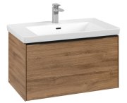 Тумба под раковину Villeroy & Boch Subway 3.0 77,2х42,9 см ДСП/алюминий дуб канзас/черный вулкан C57301RH