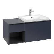 Тумба под раковину Villeroy & Boch Subway 3.0 100х42,3 см ДСП/алюминий морской синий/черный вулкан C57101VQ