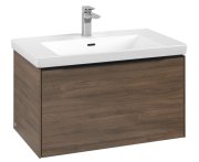 Тумба под раковину Villeroy & Boch Subway 3.0 77,2х42,9 см ДСП/алюминий дуб аризона/черный вулкан C57301VH