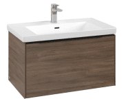 Тумба под раковину Villeroy & Boch Subway 3.0 77,2х42,9 см ДСП/алюминий дуб аризона/черный вулкан C57301VH