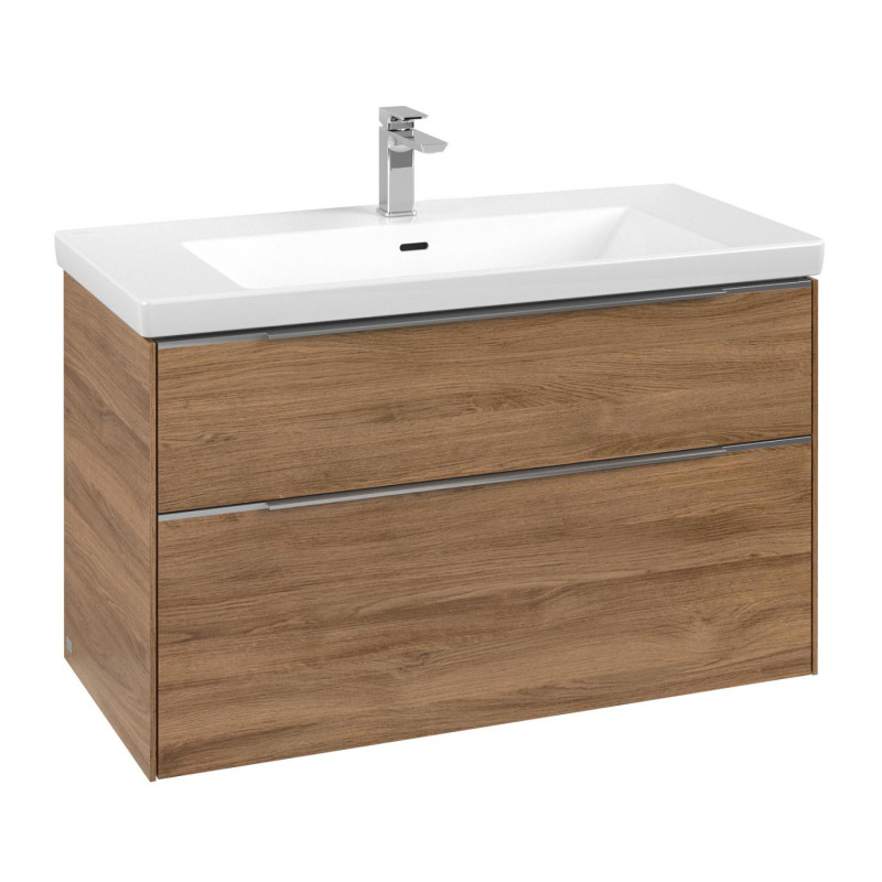 Тумба під раковину Villeroy & Boch Subway 3.0 97,3х57,6 см ДСП/алюміній дуб канзас C57000RH