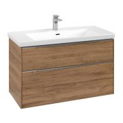 Тумба под раковину Villeroy & Boch Subway 3.0 97,3х57,6 см ДСП/алюминий дуб канзас C57000RH